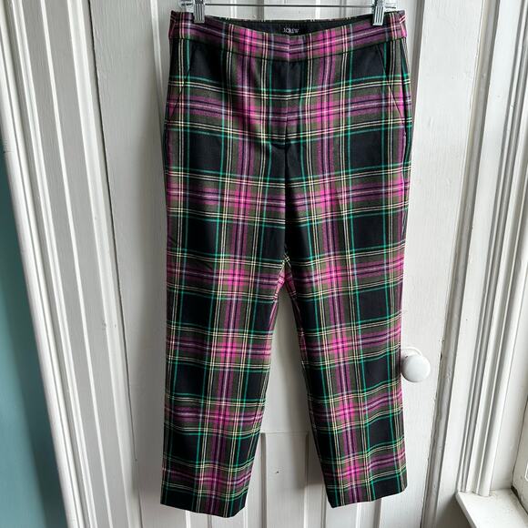 J Crew Kate Straight Leg Pant in Stewart Tartan Plaid Pants Wool Blend NWT - Picture 2 of 9